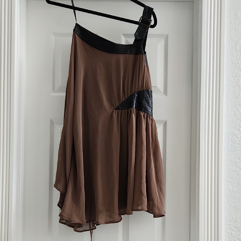 Brown and Black Sheer Dress W Linning